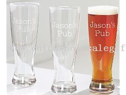 Personalized Pub-Style Beer Glasses