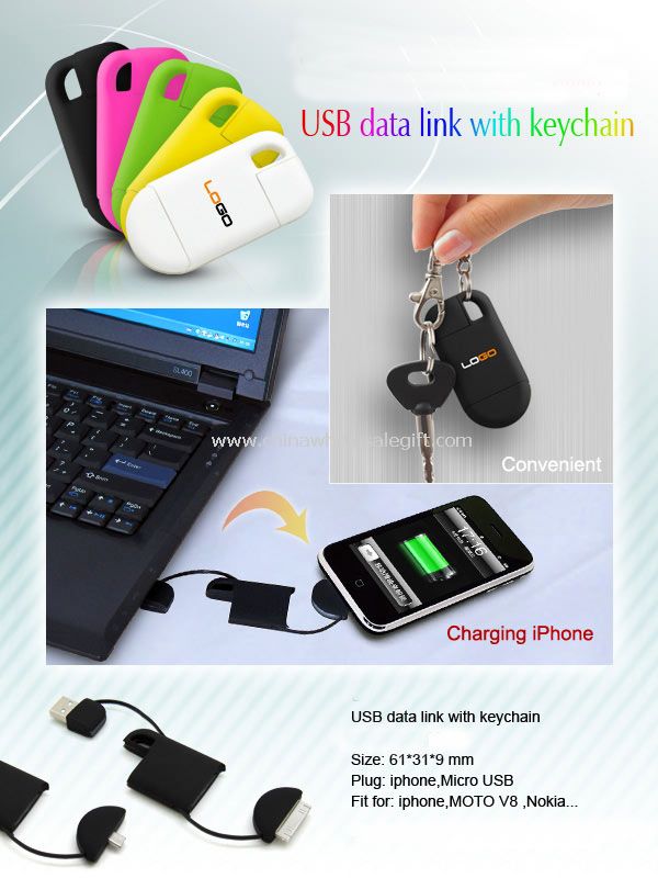 USB Data link with Keychain