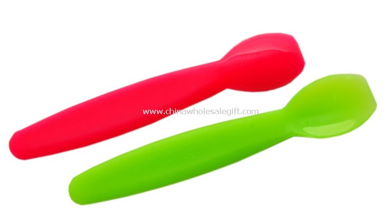Silicone baby feeding spoon