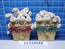 three-white hare head in basket 2/s images
