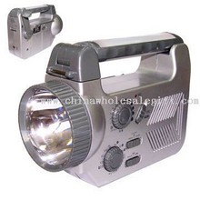 Crank Dynamo Flashlight with Radio and Mobile Phone Charger images