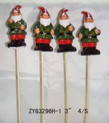 Ceramic Santa claus w/stick images