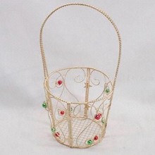 Metal Wire Basket with Bead Decoration images