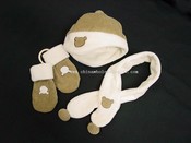 Winter 3-pc Set of Hat, Mitten and Scarf images