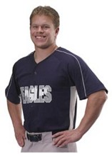 Adult Diamond-Core Full Button Baseball Jersey with Mesh Side Inserts images